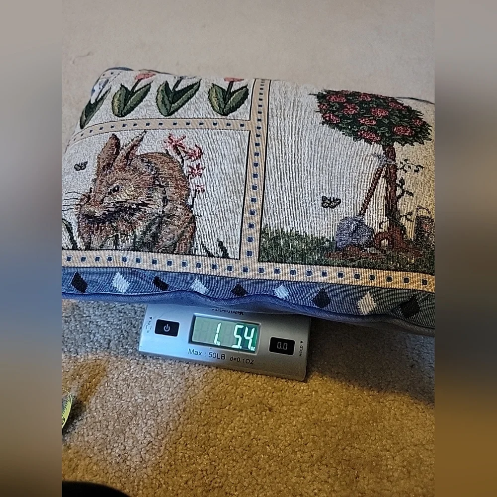 1 Tapestry Pillows Rabbit Flowers Butterflies Easter Spring Cushion 16